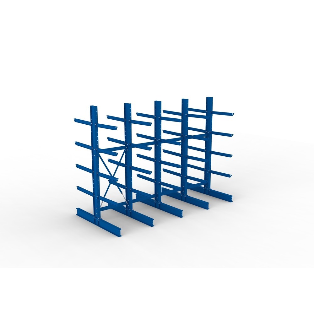 Productafbeelding nr. 2: Complete draagarmstelling voor zware lasten META, dubbelzijdig, draagvermogen per arm 630 kg, hxbxd 3.000 x 4.090 x 2.000 mm, 5 staanders