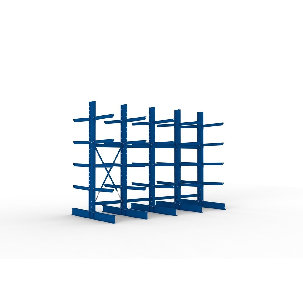 Productafbeelding nr. 1: Complete draagarmstelling voor zware lasten META, dubbelzijdig, draagvermogen per arm 630 kg, hxbxd 3.000 x 4.090 x 2.000 mm, 5 staanders