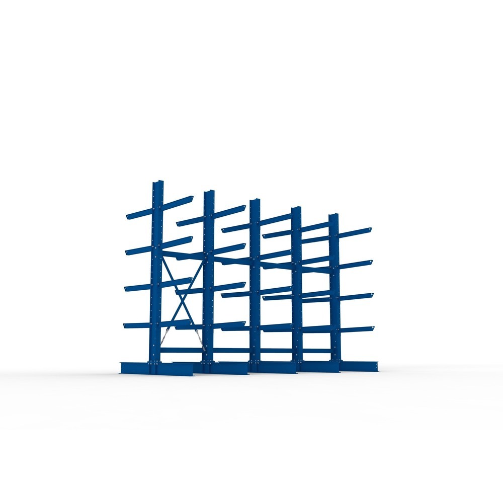 Productafbeelding nr. 3: Complete draagarmstelling voor zware lasten META, dubbelzijdig, draagvermogen per arm 630 kg, hxbxd 3.000 x 4.090 x 2.000 mm, 5 staanders