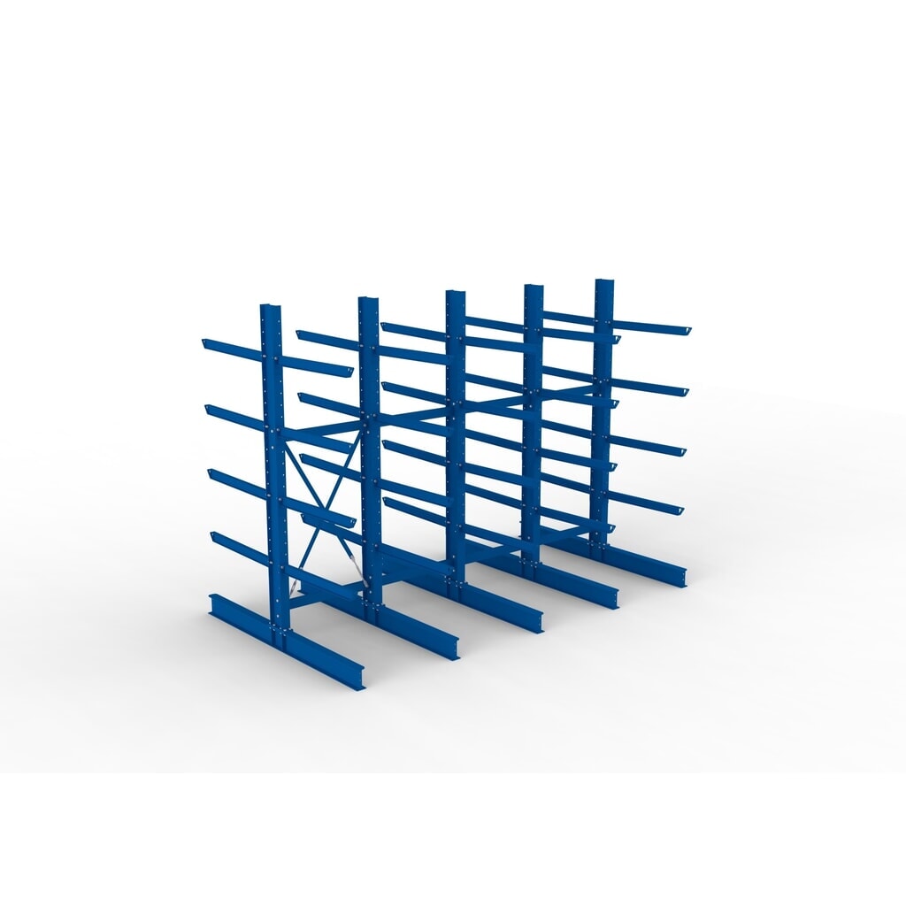 Complete draagarmstelling voor zware lasten META, dubbelzijdig, draagvermogen per arm 505 kg, hxbxd 3.000 x 4.090 x 2.400 mm, 5 staanders Productafbeelding nr. 2: Complete draagarmstelling voor zware lasten META, dubbelzijdig, draagvermogen per arm 505 kg, hxbxd 3.000 x 4.090 x 2.400 mm, 5 staanders