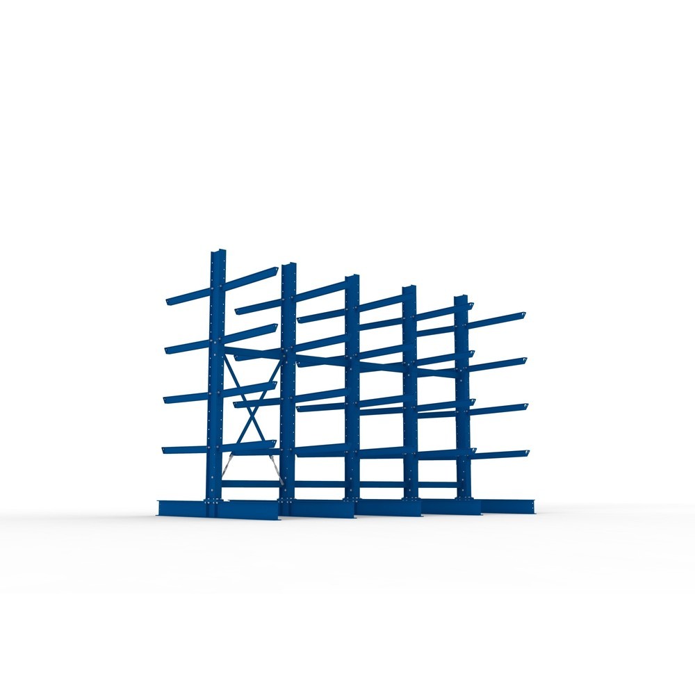 Productafbeelding nr. 3: Complete draagarmstelling voor zware lasten META, dubbelzijdig, draagvermogen per arm 505 kg, hxbxd 3.000 x 4.090 x 2.400 mm, 5 staanders