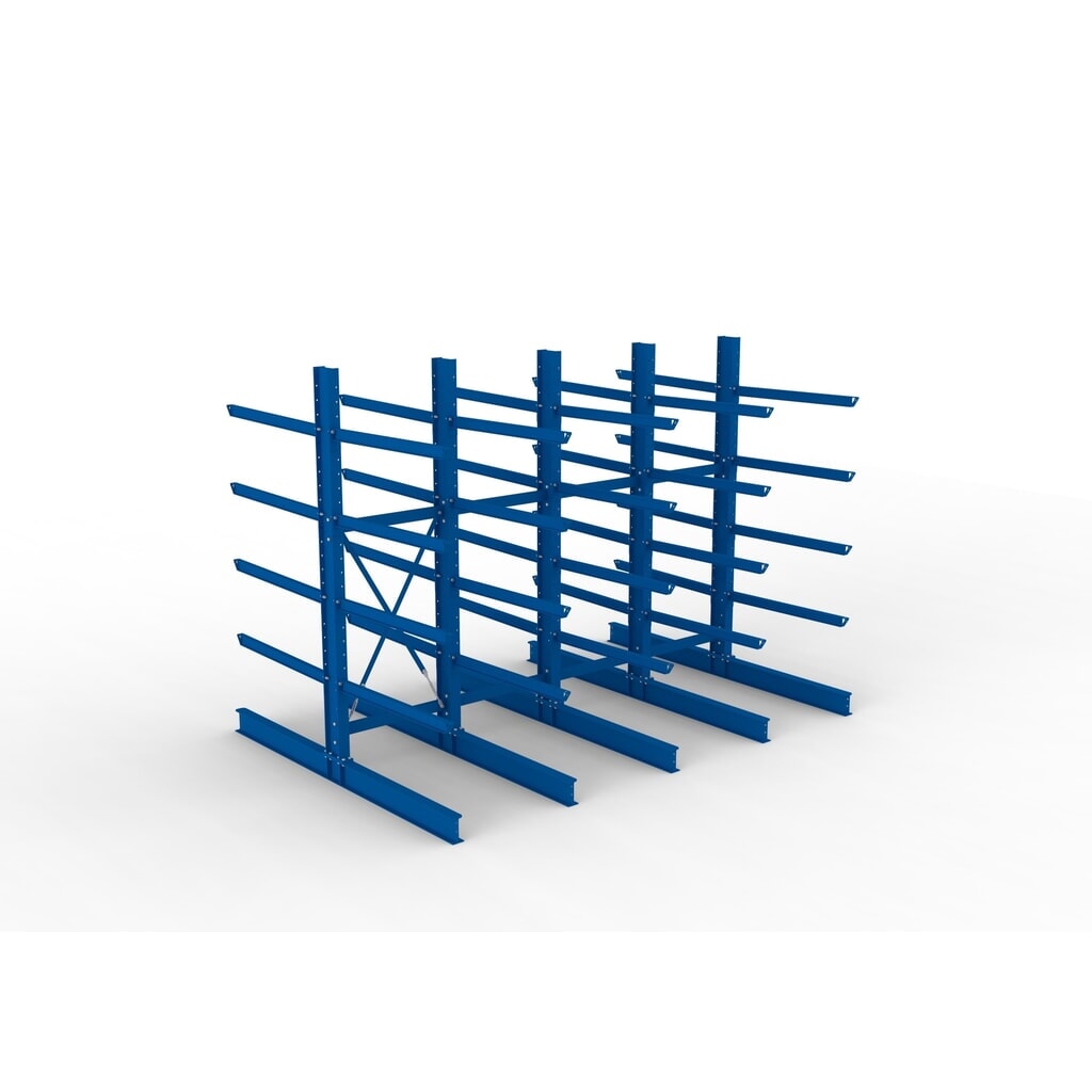 Complete draagarmstelling voor zware lasten META, dubbelzijdig, draagvermogen per arm 400 kg, hxbxd 3.000 x 4.090 x 2.900 mm, 5 staanders Productafbeelding nr. 2: Complete draagarmstelling voor zware lasten META, dubbelzijdig, draagvermogen per arm 400 kg, hxbxd 3.000 x 4.090 x 2.900 mm, 5 staanders