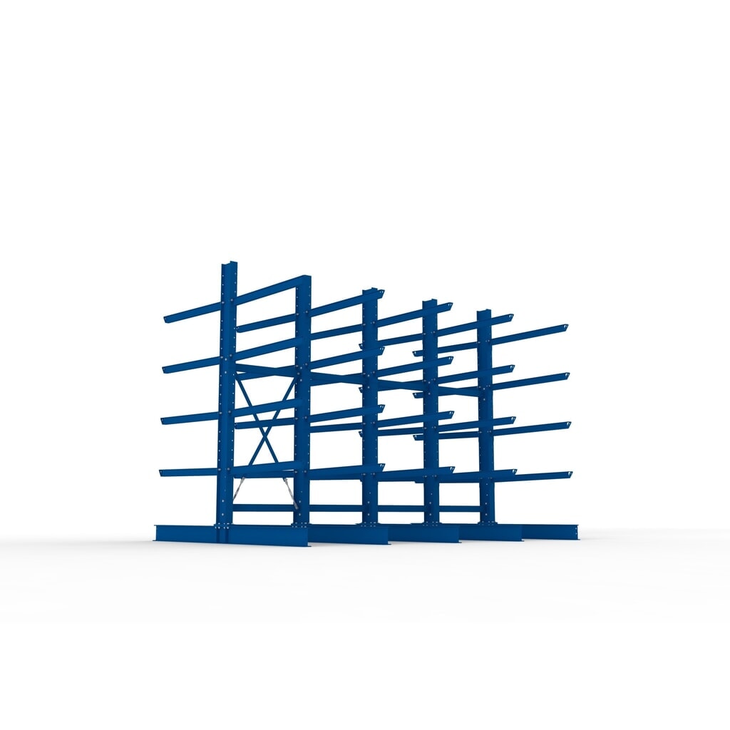 Complete draagarmstelling voor zware lasten META, dubbelzijdig, draagvermogen per arm 400 kg, hxbxd 3.000 x 4.090 x 2.900 mm, 5 staanders Productafbeelding nr. 3: Complete draagarmstelling voor zware lasten META, dubbelzijdig, draagvermogen per arm 400 kg, hxbxd 3.000 x 4.090 x 2.900 mm, 5 staanders