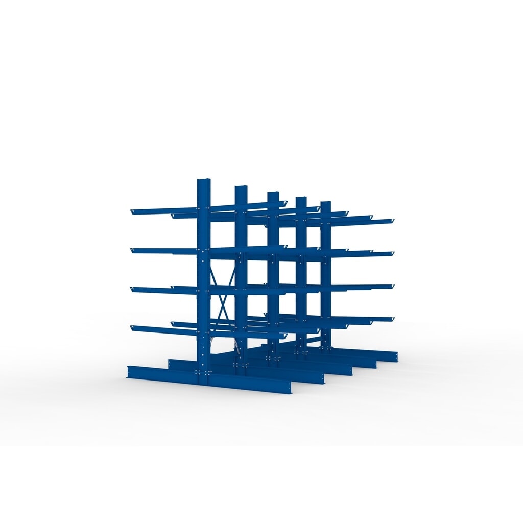Complete draagarmstelling voor zware lasten META, dubbelzijdig, draagvermogen per arm 400 kg, hxbxd 3.000 x 4.090 x 2.900 mm, 5 staanders Productafbeelding nr. 4: Complete draagarmstelling voor zware lasten META, dubbelzijdig, draagvermogen per arm 400 kg, hxbxd 3.000 x 4.090 x 2.900 mm, 5 staanders