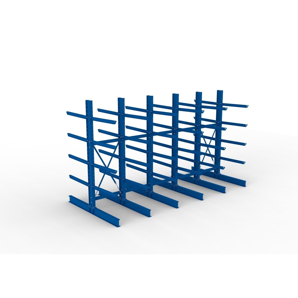 Complete draagarmstelling voor zware lasten META, dubbelzijdig, draagvermogen per arm 505 kg, hxbxd 3.000 x 5.090 x 2.400 mm, 6 staanders Productafbeelding nr. 2: Complete draagarmstelling voor zware lasten META, dubbelzijdig, draagvermogen per arm 505 kg, hxbxd 3.000 x 5.090 x 2.400 mm, 6 staanders