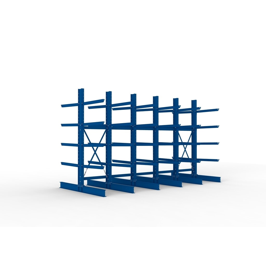 Product afbeelding: Complete draagarmstelling voor zware lasten META, dubbelzijdig, draagvermogen per arm 505 kg, hxbxd 3.000 x 5.090 x 2.400 mm, 6 staanders