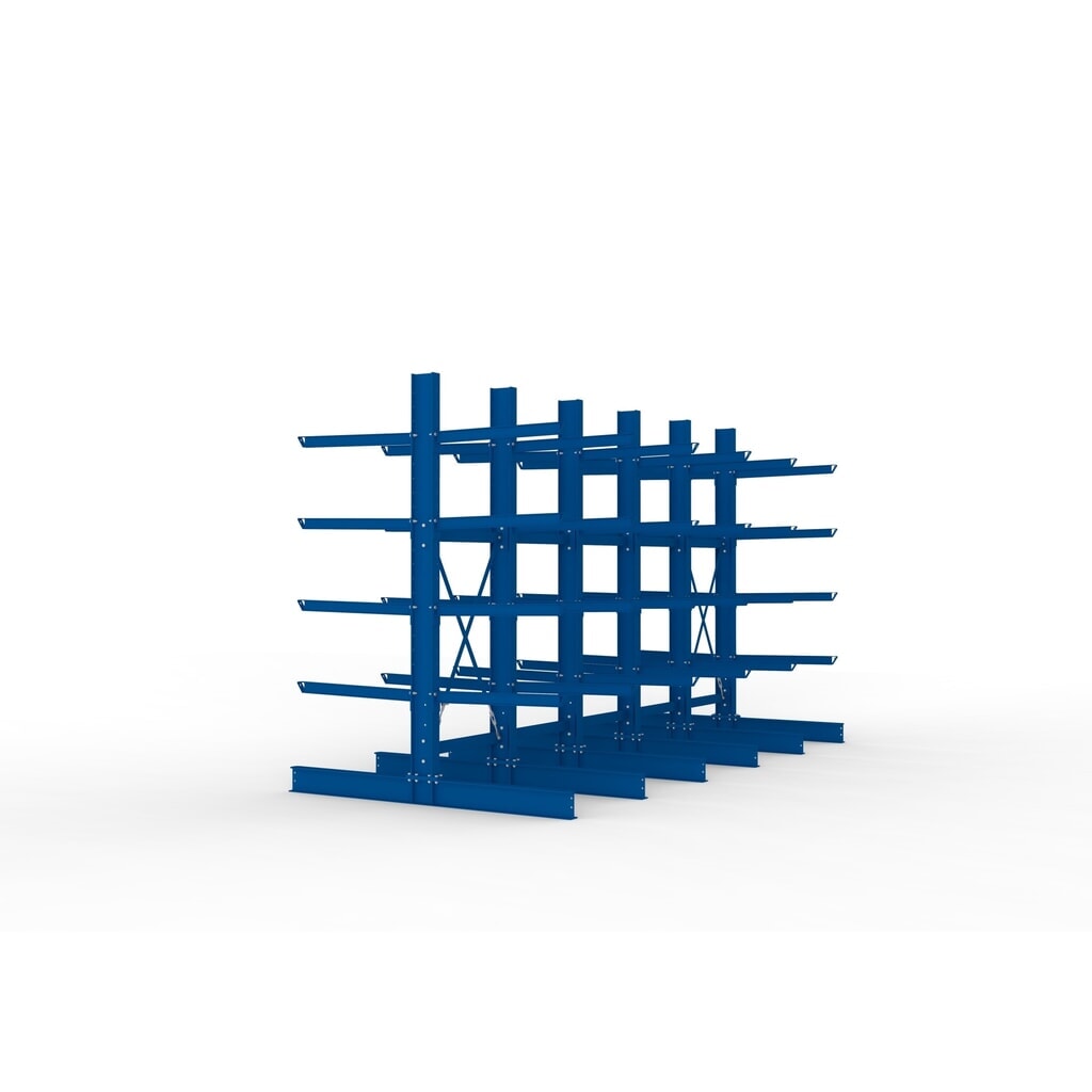Complete draagarmstelling voor zware lasten META, dubbelzijdig, draagvermogen per arm 505 kg, hxbxd 3.000 x 5.090 x 2.400 mm, 6 staanders Productafbeelding nr. 4: Complete draagarmstelling voor zware lasten META, dubbelzijdig, draagvermogen per arm 505 kg, hxbxd 3.000 x 5.090 x 2.400 mm, 6 staanders