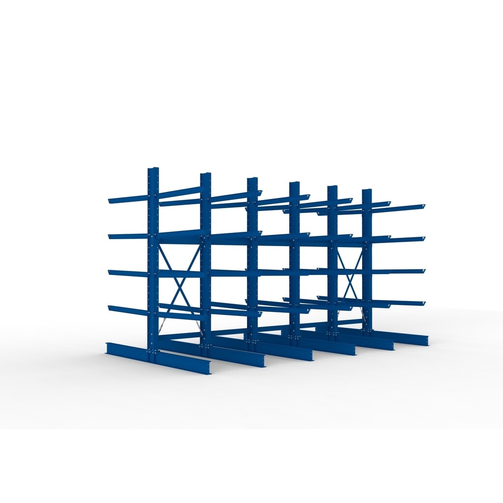 Product afbeelding: Complete draagarmstelling voor zware lasten META, dubbelzijdig, draagvermogen per arm 400 kg, hxbxd 3.000 x 5.090 x 2.900 mm, 6 staanders