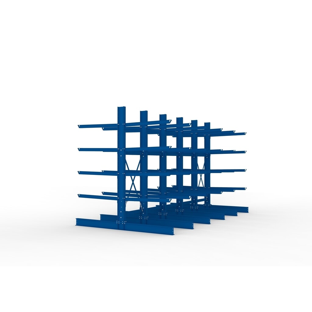 Complete draagarmstelling voor zware lasten META, dubbelzijdig, draagvermogen per arm 400 kg, hxbxd 3.000 x 5.090 x 2.900 mm, 6 staanders Productafbeelding nr. 4: Complete draagarmstelling voor zware lasten META, dubbelzijdig, draagvermogen per arm 400 kg, hxbxd 3.000 x 5.090 x 2.900 mm, 6 staanders