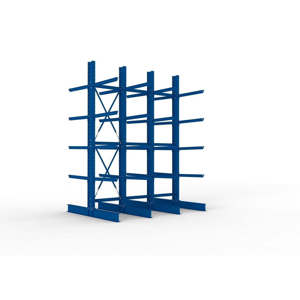 Product afbeelding: Complete draagarmstelling voor zware lasten META, dubbelzijdig, draagvermogen per arm 505 kg, hxbxd 4.000 x 3.100 x 2.420 mm, 4 staanders