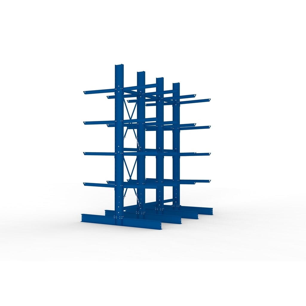 Complete draagarmstelling voor zware lasten META, dubbelzijdig, draagvermogen per arm 505 kg, hxbxd 4.000 x 3.100 x 2.420 mm, 4 staanders Productafbeelding nr. 4: Complete draagarmstelling voor zware lasten META, dubbelzijdig, draagvermogen per arm 505 kg, hxbxd 4.000 x 3.100 x 2.420 mm, 4 staanders