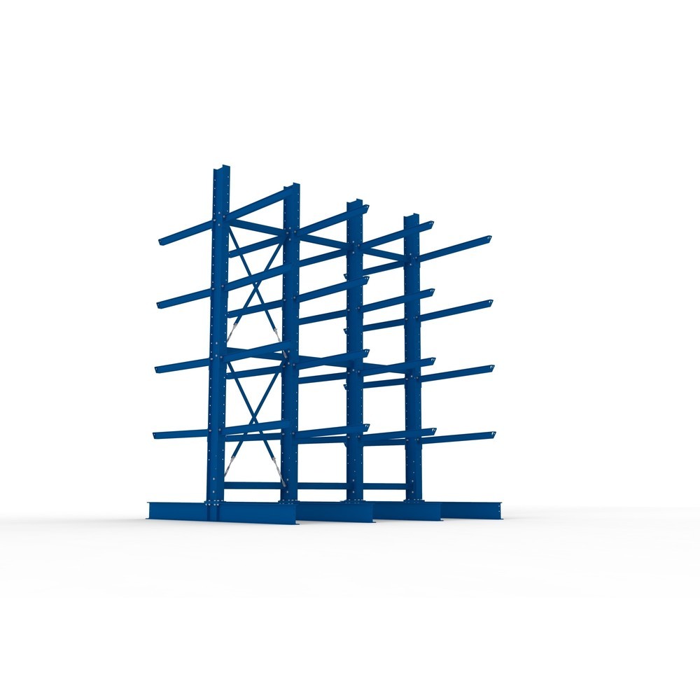 Productafbeelding nr. 3: Complete draagarmstelling voor zware lasten META, dubbelzijdig, draagvermogen per arm 400 kg, hxbxd 4.000 x 3.100 x 2.900 mm, 4 staanders