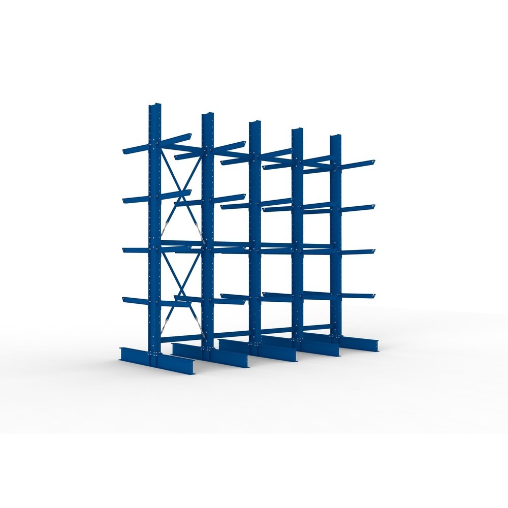Product afbeelding: Complete draagarmstelling voor zware lasten META, dubbelzijdig, draagvermogen per arm 630 kg, hxbxd 4.000 x 4.100 x 2.020 mm, 5 staanders