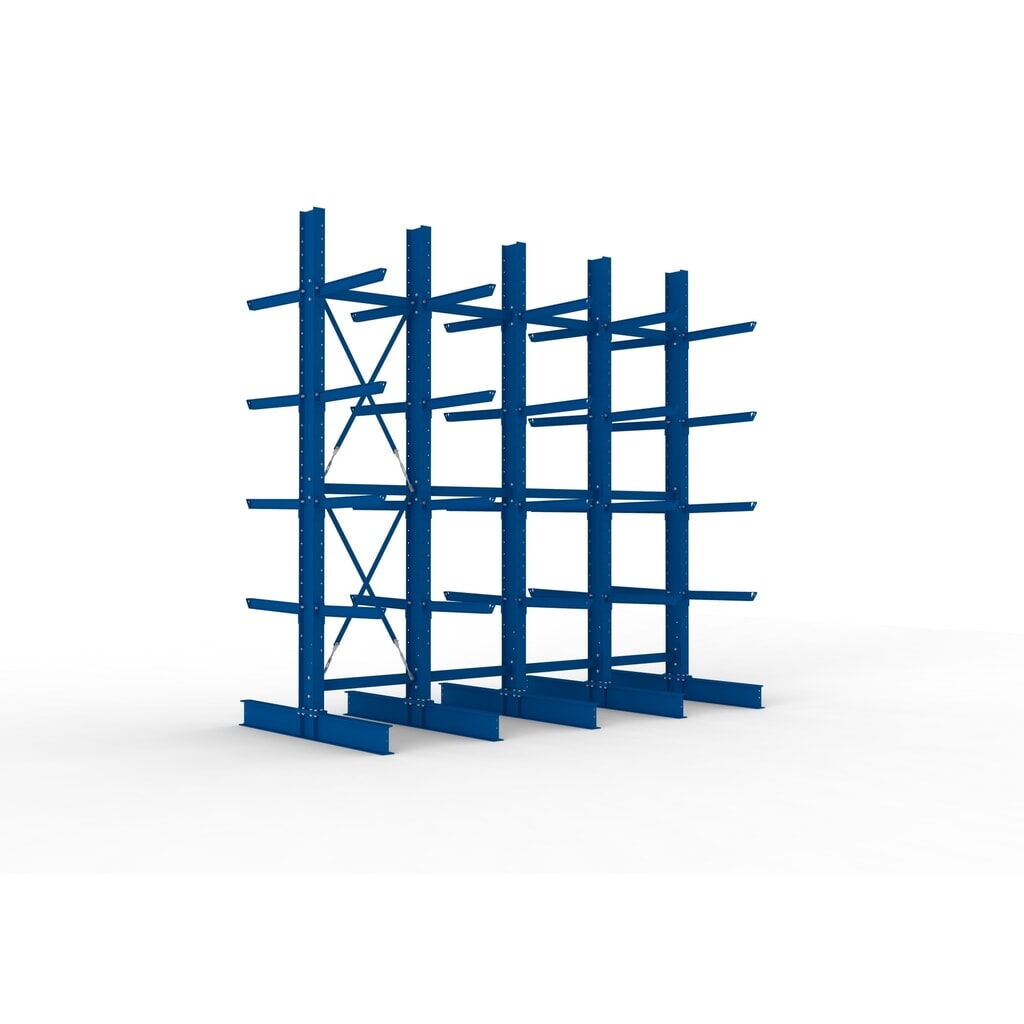 Product afbeelding: Complete draagarmstelling voor zware lasten META, dubbelzijdig, draagvermogen per arm 630 kg, hxbxd 4.000 x 4.100 x 2.020 mm, 5 staanders
