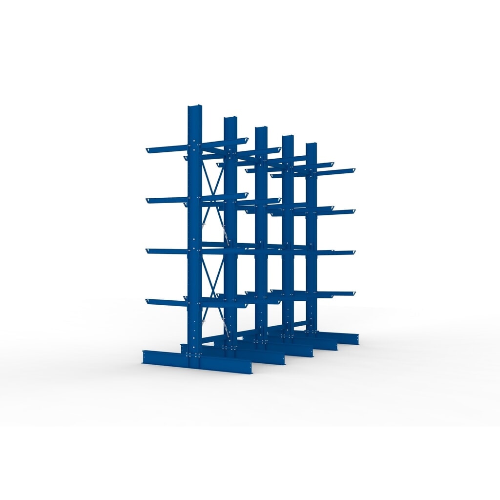 Complete draagarmstelling voor zware lasten META, dubbelzijdig, draagvermogen per arm 630 kg, hxbxd 4.000 x 4.100 x 2.020 mm, 5 staanders Productafbeelding nr. 4: Complete draagarmstelling voor zware lasten META, dubbelzijdig, draagvermogen per arm 630 kg, hxbxd 4.000 x 4.100 x 2.020 mm, 5 staanders