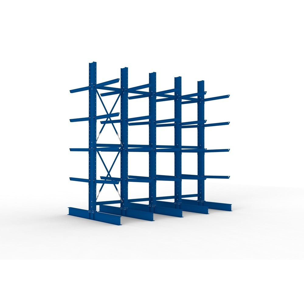 Productafbeelding nr. 1: Complete draagarmstelling voor zware lasten META, dubbelzijdig, draagvermogen per arm 505 kg, hxbxd 4.000 x 4.100 x 2.420 mm, 5 staanders