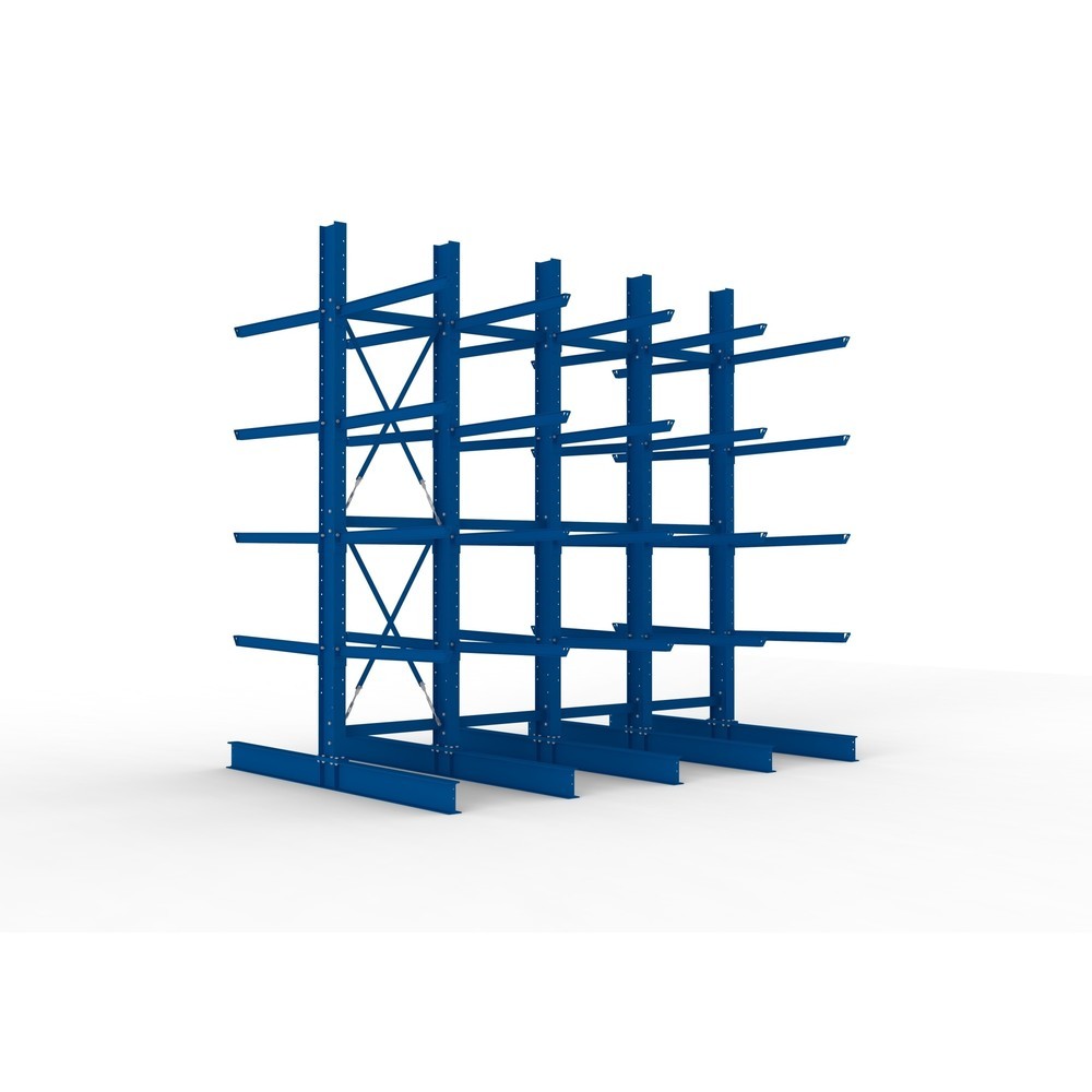 Productafbeelding nr. 1: Complete draagarmstelling voor zware lasten META, dubbelzijdig, draagvermogen per arm 400 kg, hxbxd 4.000 x 4.100 x 2.920 mm, 5 staanders