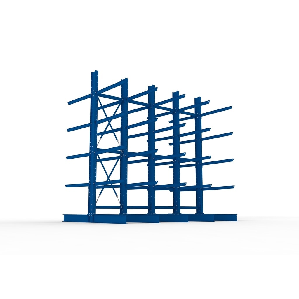 Productafbeelding nr. 3: Complete draagarmstelling voor zware lasten META, dubbelzijdig, draagvermogen per arm 400 kg, hxbxd 4.000 x 4.100 x 2.920 mm, 5 staanders