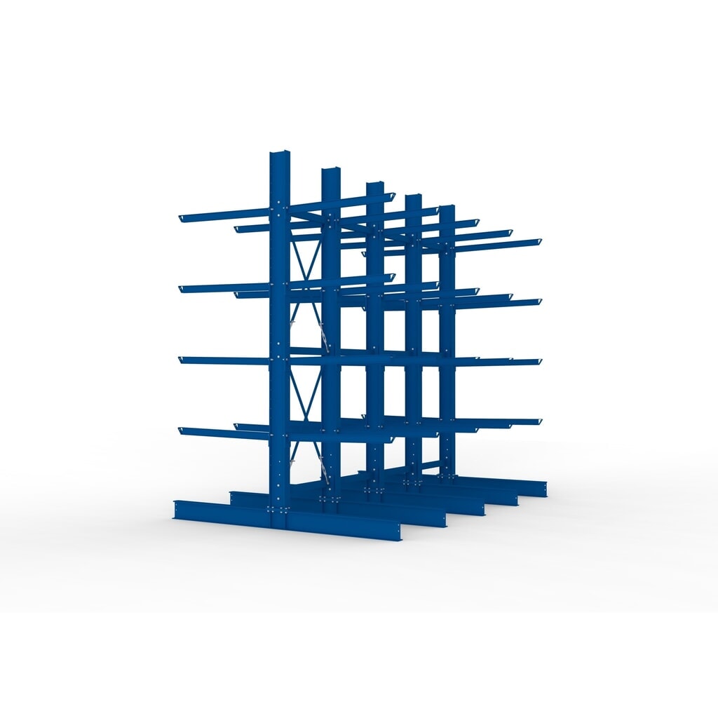 Complete draagarmstelling voor zware lasten META, dubbelzijdig, draagvermogen per arm 400 kg, hxbxd 4.000 x 4.100 x 2.920 mm, 5 staanders Productafbeelding nr. 4: Complete draagarmstelling voor zware lasten META, dubbelzijdig, draagvermogen per arm 400 kg, hxbxd 4.000 x 4.100 x 2.920 mm, 5 staanders