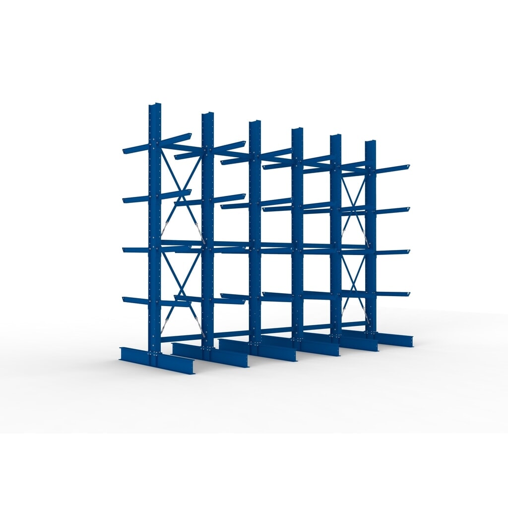 Product afbeelding: Complete draagarmstelling voor zware lasten META, dubbelzijdig, draagvermogen per arm 630 kg, hxbxd 4.000 x 5.100 x 2.020 mm, 6 staanders