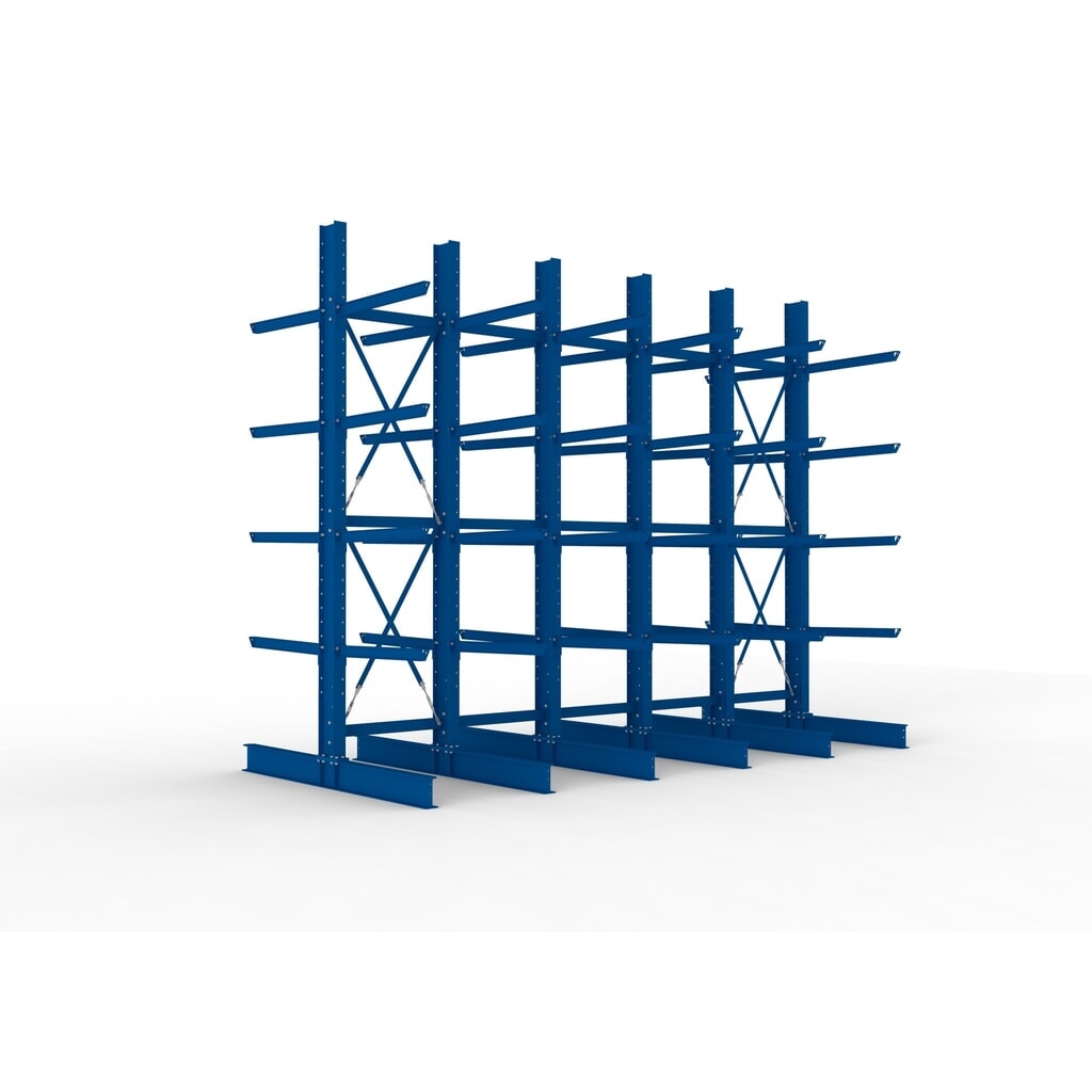 Product afbeelding: Complete draagarmstelling voor zware lasten META, dubbelzijdig, draagvermogen per arm 505 kg, hxbxd 4.000 x 5.100 x 2.420 mm, 6 staanders