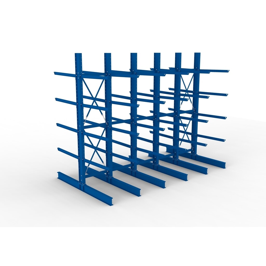 Productafbeelding nr. 2: Complete draagarmstelling voor zware lasten META, dubbelzijdig, draagvermogen per arm 400 kg, hxbxd 4.000 x 5.100 x 2.920 mm, 6 staanders