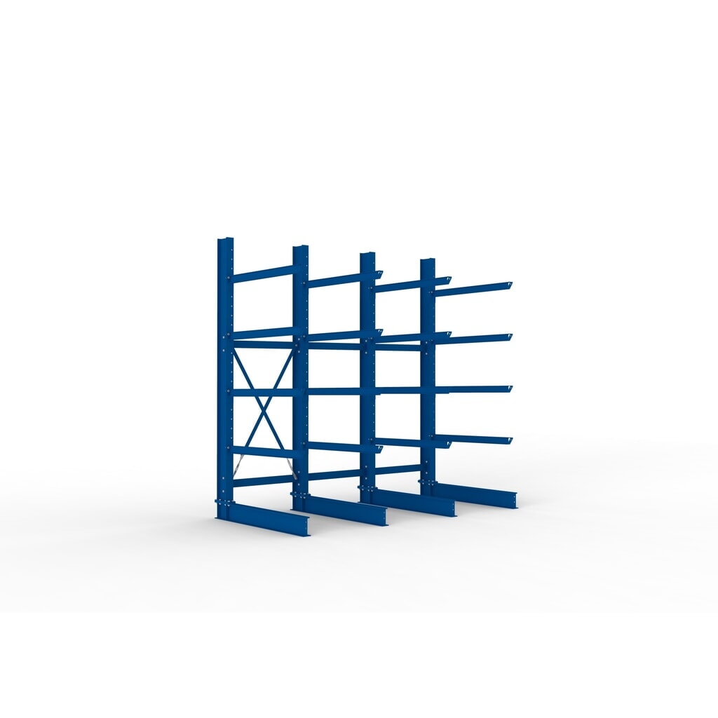 Complete draagarmstelling voor zware lasten META, enkelzijdig, draagvermogen per arm 400 kg, hxbxd 3.000 x 3.090 x 1.585 mm, 4 staanders Product afbeelding: Complete draagarmstelling voor zware lasten META, enkelzijdig, draagvermogen per arm 400 kg, hxbxd 3.000 x 3.090 x 1.585 mm, 4 staanders