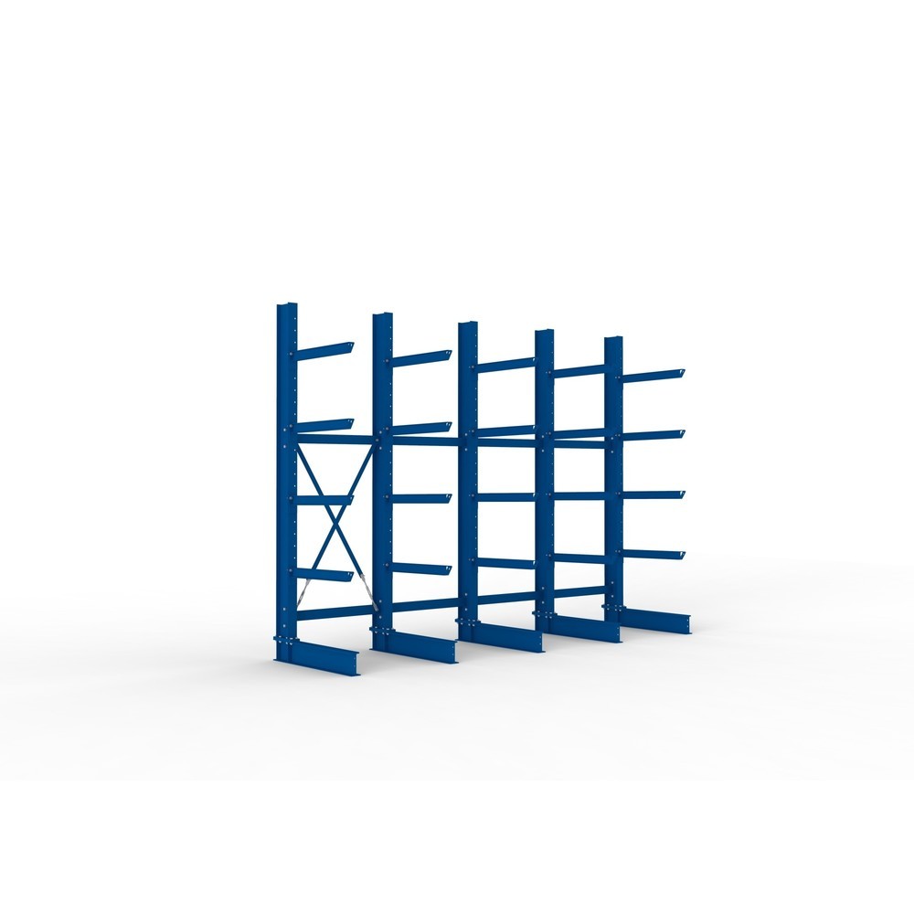 Productafbeelding nr. 1: Complete draagarmstelling voor zware lasten META, enkelzijdig, draagvermogen per arm 630 kg, hxbxd 3.000 x 4.090 x 1.135 mm, 5 staanders