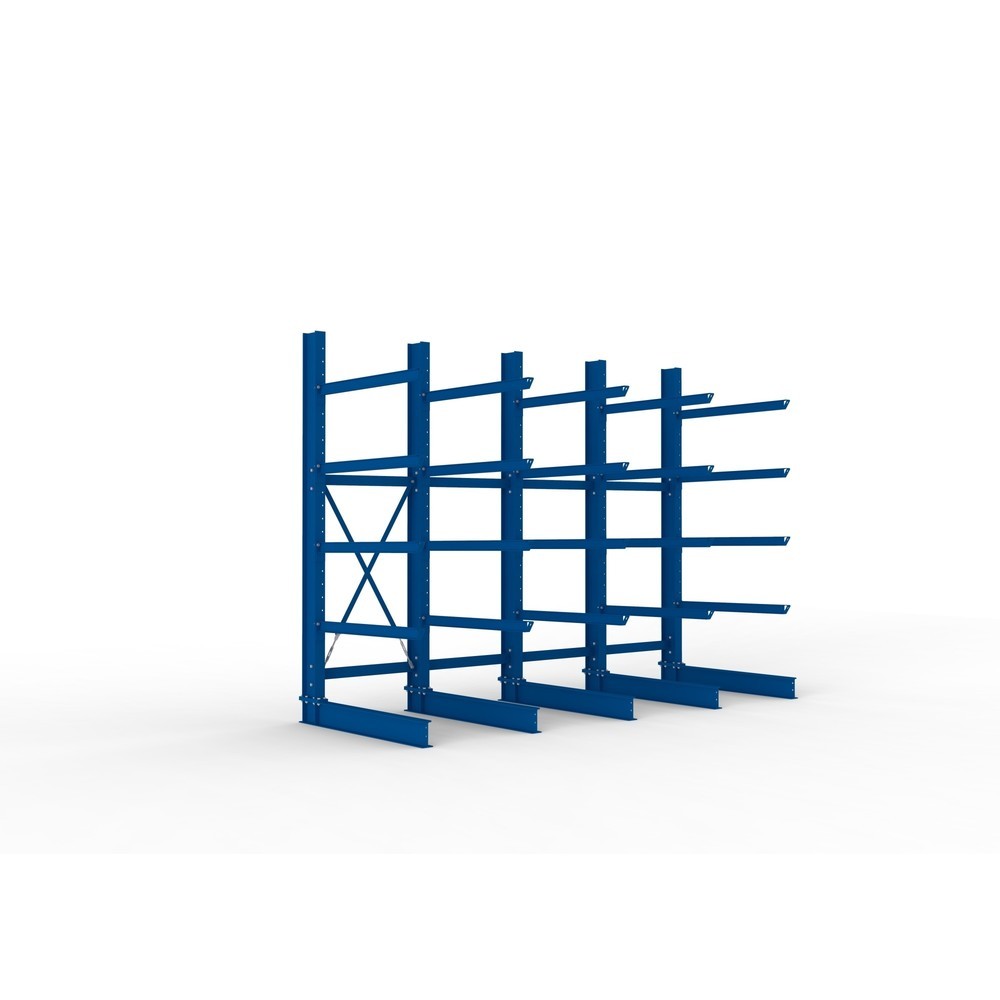 Productafbeelding nr. 1: Complete draagarmstelling voor zware lasten META, enkelzijdig, draagvermogen per arm 400 kg, hxbxd 3.000 x 4.090 x 1.585 mm, 5 staanders