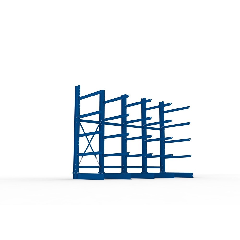 Productafbeelding nr. 3: Complete draagarmstelling voor zware lasten META, enkelzijdig, draagvermogen per arm 400 kg, hxbxd 3.000 x 4.090 x 1.585 mm, 5 staanders