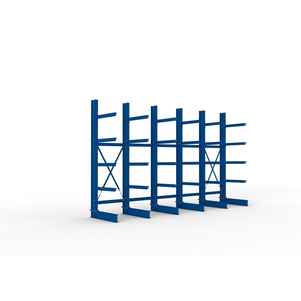 Product afbeelding: Complete draagarmstelling voor zware lasten META, enkelzijdig, draagvermogen per arm 630 kg, hxbxd 3.000 x 5.090 x 1.135 mm, 6 staanders