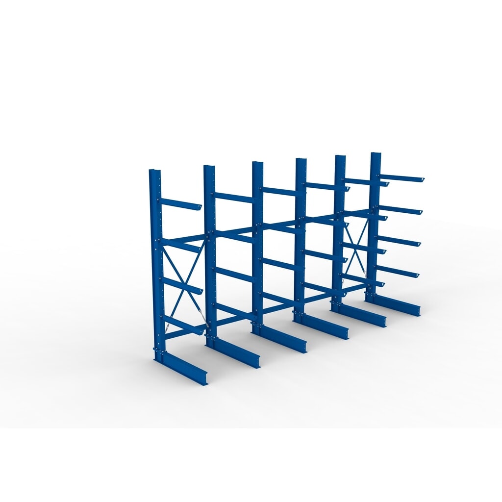 Complete draagarmstelling voor zware lasten META, enkelzijdig, draagvermogen per arm 505 kg, hxbxd 3.000 x 5.090 x 1.355 mm, 6 staanders Productafbeelding nr. 2: Complete draagarmstelling voor zware lasten META, enkelzijdig, draagvermogen per arm 505 kg, hxbxd 3.000 x 5.090 x 1.355 mm, 6 staanders