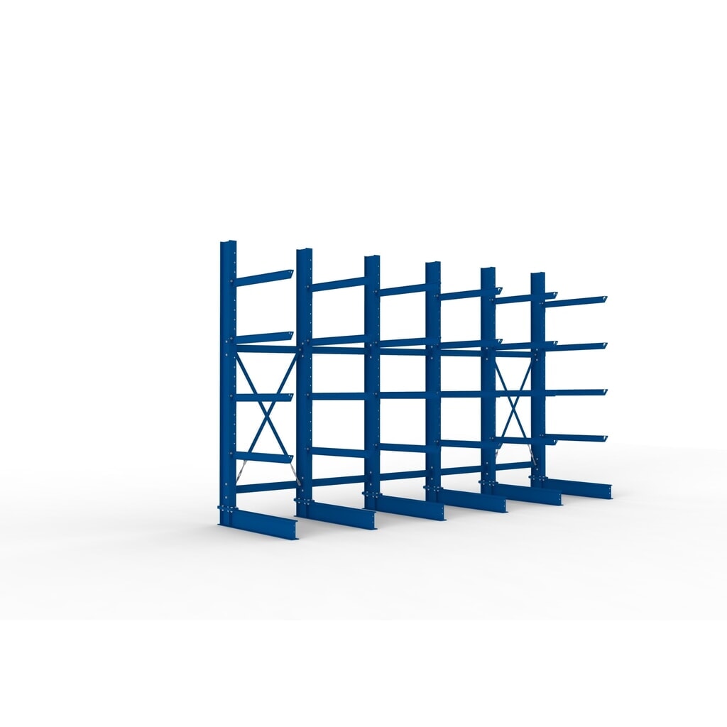 Product afbeelding: Complete draagarmstelling voor zware lasten META, enkelzijdig, draagvermogen per arm 505 kg, hxbxd 3.000 x 5.090 x 1.355 mm, 6 staanders