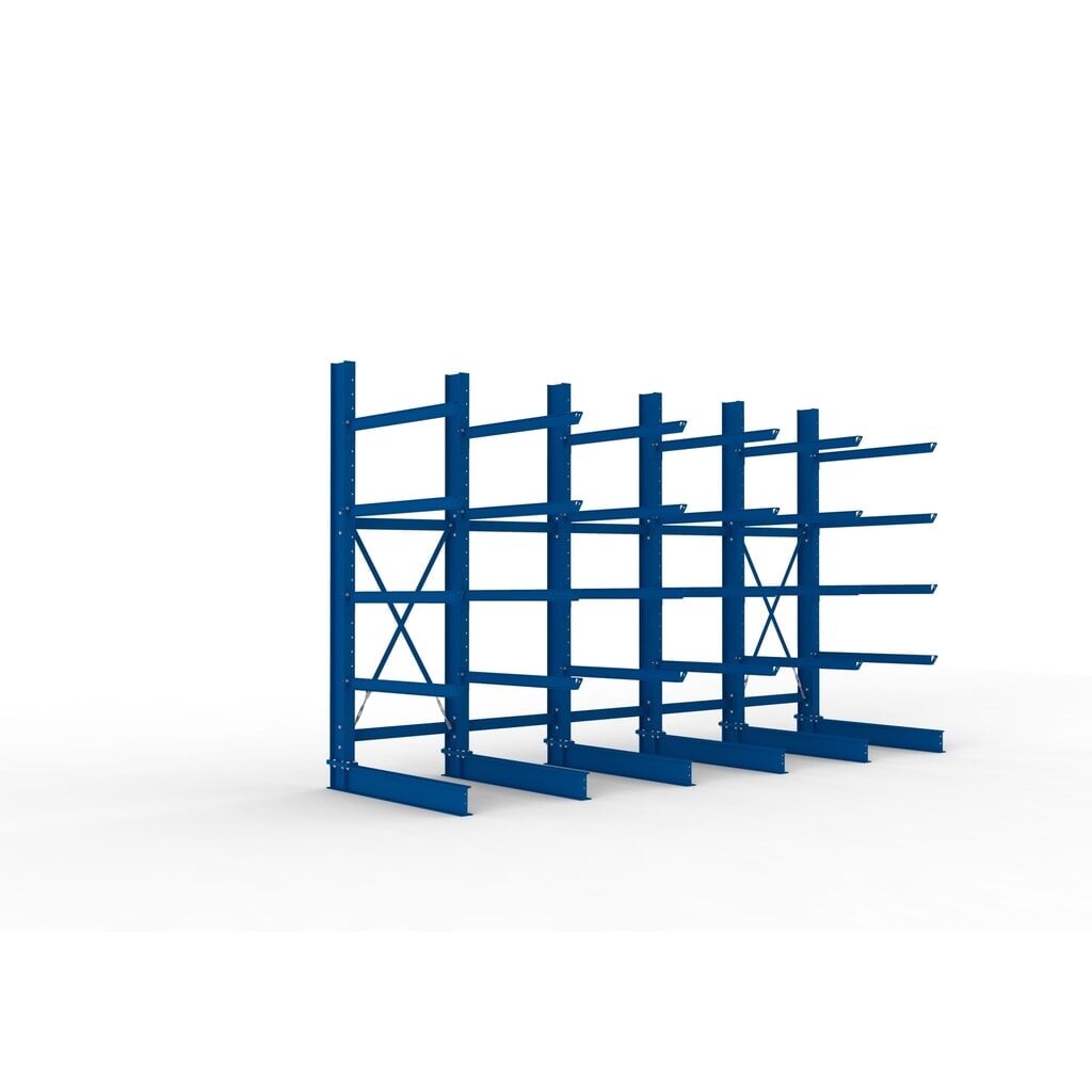Product afbeelding: Complete draagarmstelling voor zware lasten META, enkelzijdig, draagvermogen per arm 400 kg, hxbxd 3.000 x 5.090 x 1.585 mm, 6 staanders