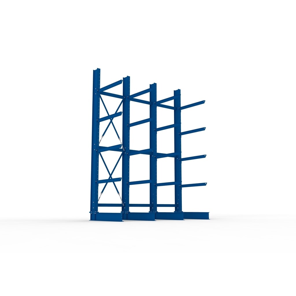 Complete draagarmstelling voor zware lasten META, enkelzijdig, draagvermogen per arm 505 kg, hxbxd 4.000 x 3.100 x 1.355 mm, 4 staanders Productafbeelding nr. 3: Complete draagarmstelling voor zware lasten META, enkelzijdig, draagvermogen per arm 505 kg, hxbxd 4.000 x 3.100 x 1.355 mm, 4 staanders