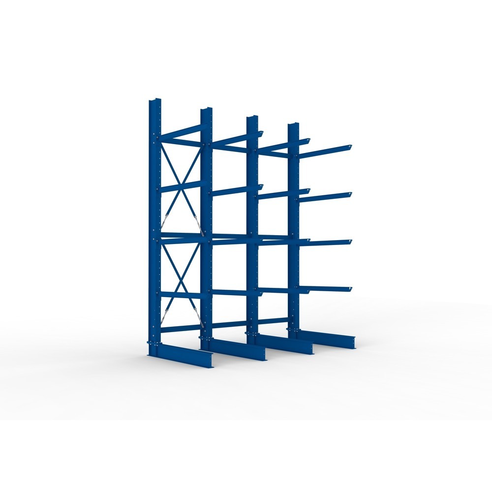 Product afbeelding: Complete draagarmstelling voor zware lasten META, enkelzijdig, draagvermogen per arm 400 kg, hxbxd 4.000 x 3.100 x 1.605 mm, 4 staanders