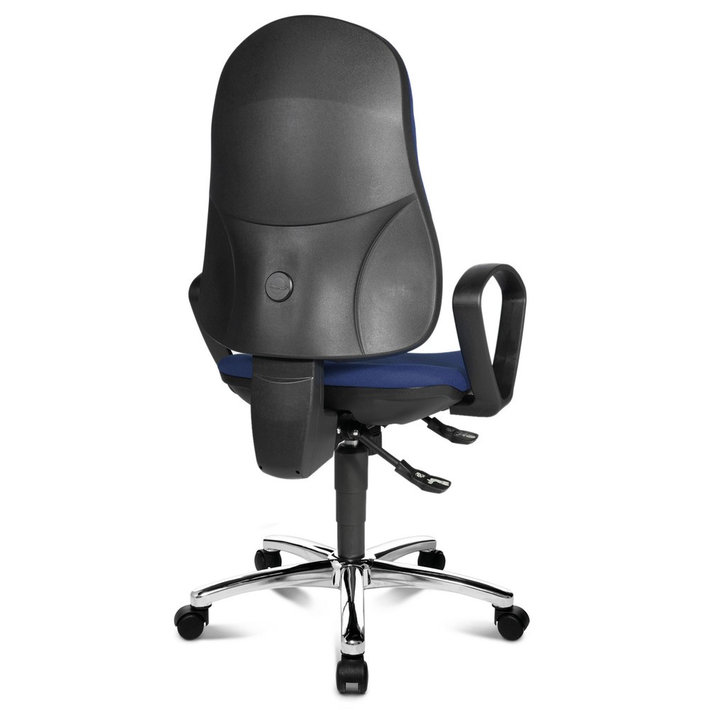 Productafbeelding nr. 3: Draaibare bureaustoel Topstar® Syncro-Steel II, rugleuning bekleed, blauw