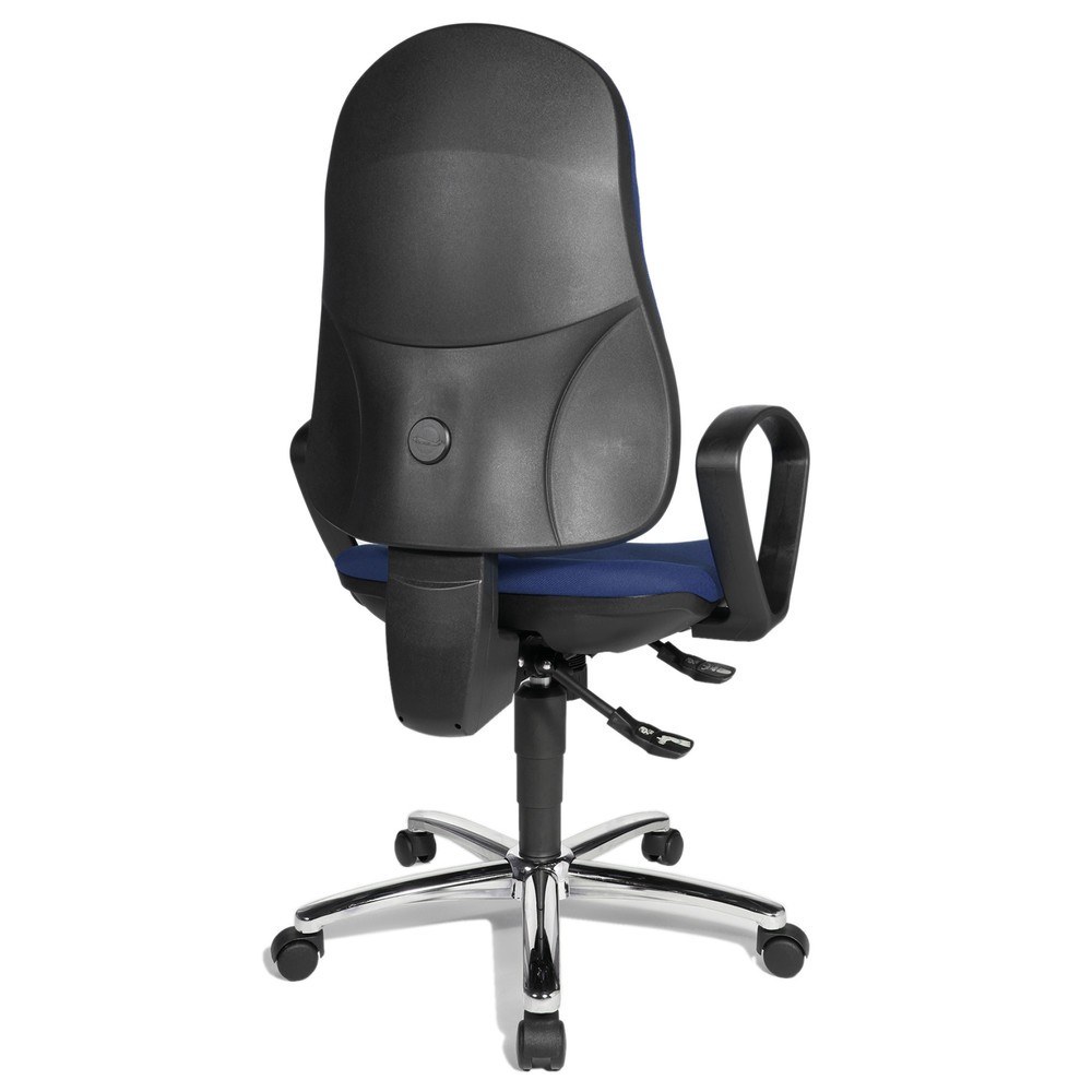 Productafbeelding nr. 4: Draaibare bureaustoel Topstar® Syncro-Steel II, rugleuning bekleed, blauw