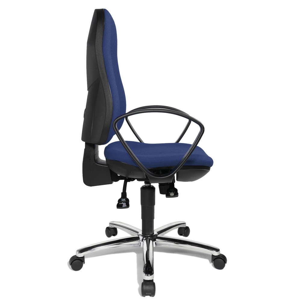 Productafbeelding nr. 5: Draaibare bureaustoel Topstar® Syncro-Steel II, rugleuning bekleed, blauw
