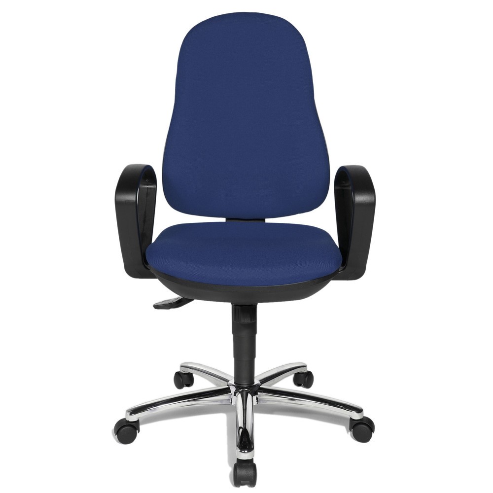 Productafbeelding nr. 1: Draaibare bureaustoel Topstar® Syncro-Steel II, rugleuning bekleed, blauw