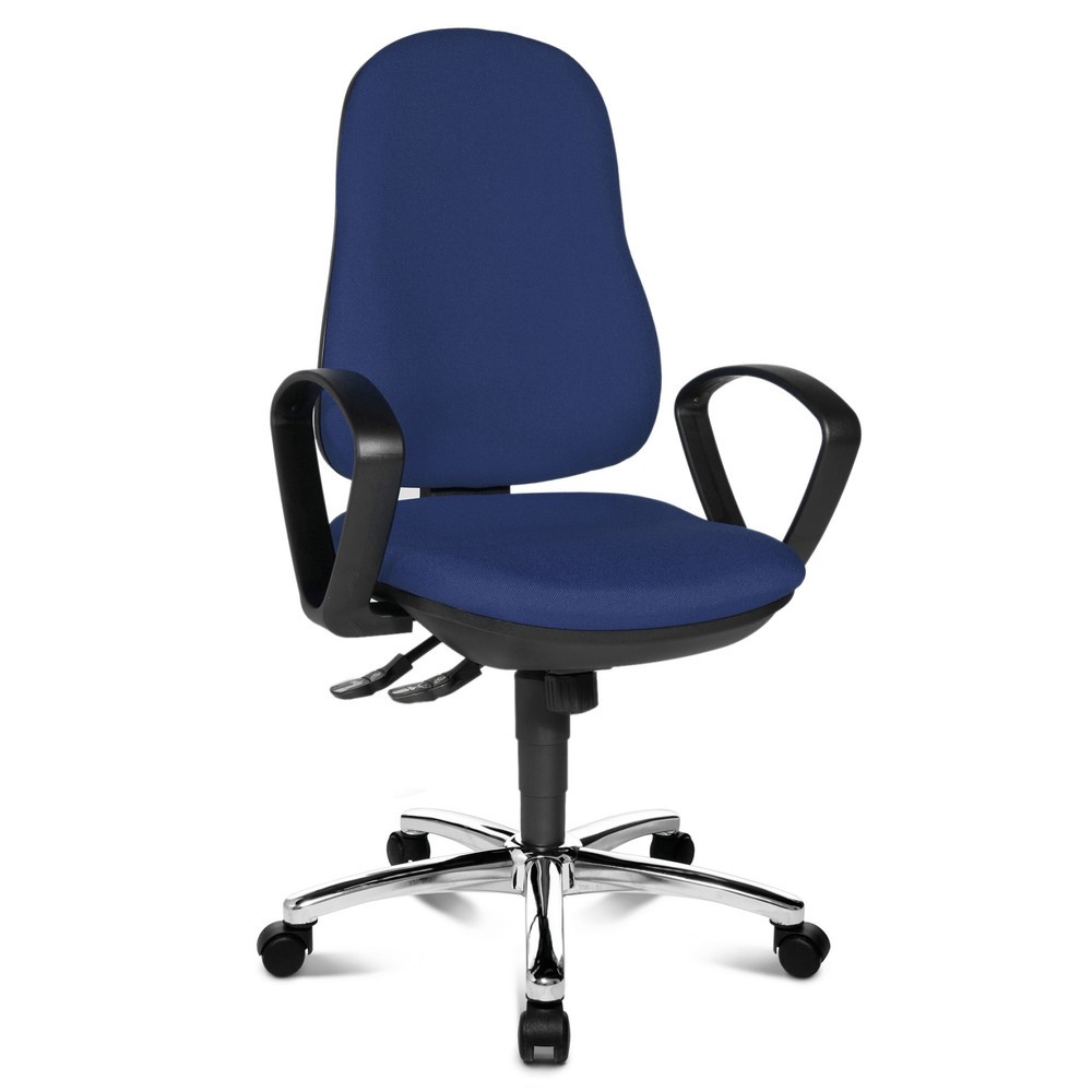 Productafbeelding nr. 6: Draaibare bureaustoel Topstar® Syncro-Steel II, rugleuning bekleed, blauw