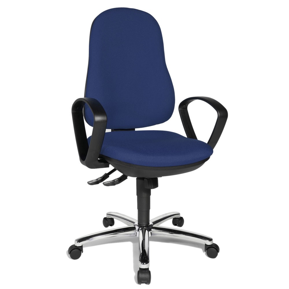 Productafbeelding nr. 7: Draaibare bureaustoel Topstar® Syncro-Steel II, rugleuning bekleed, blauw