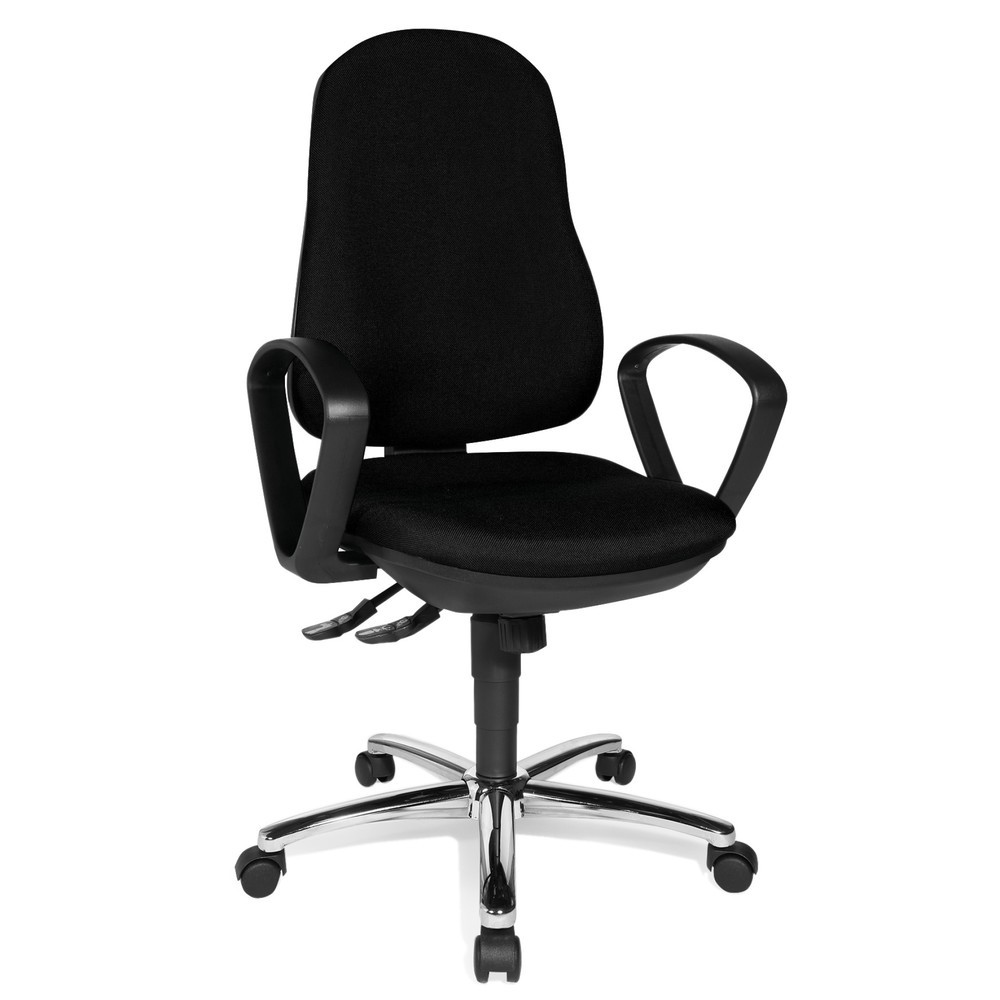 Productafbeelding nr. 5: Draaibare bureaustoel Topstar® Syncro-Steel II, rugleuning bekleed, zwart