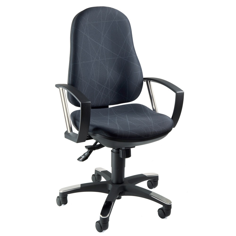 Productafbeelding nr. 1: Draaibare bureaustoel Topstar® Trend SY 10, speciale zitting met bekkenondersteuning, zwart-donkergrijs patroon
