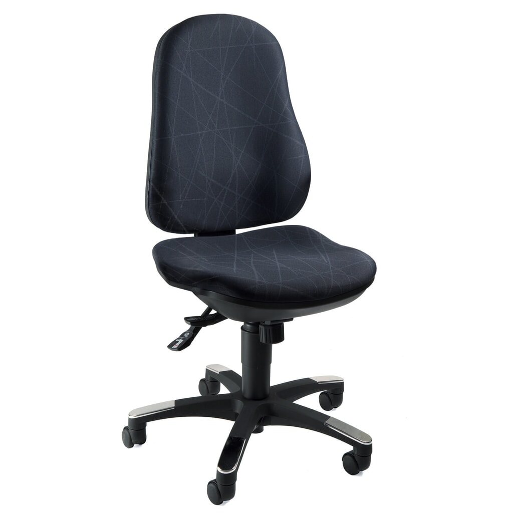 Productafbeelding nr. 3: Draaibare bureaustoel Topstar® Trend SY 10, speciale zitting met bekkenondersteuning, zwart-donkergrijs patroon