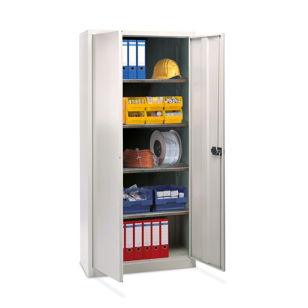 Vleugeldeurkast BISLEY, hxbxd 1.806 x 914 x 400 mm, lichtgrijs, legborden gelakt Product afbeelding: Vleugeldeurkast BISLEY, hxbxd 1.806 x 914 x 400 mm, lichtgrijs, legborden gelakt