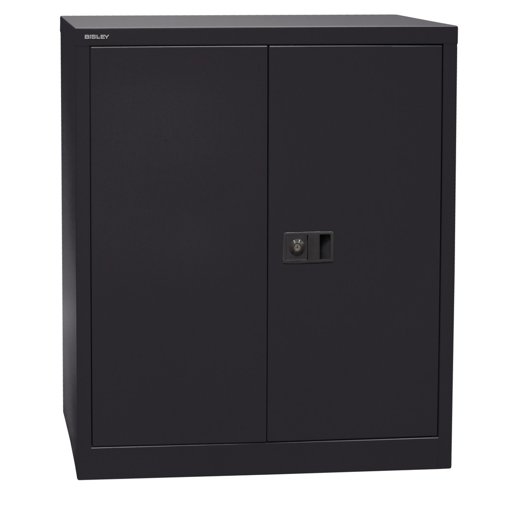 Productafbeelding nr. 1: Draaideurkast BISLEY, hoogte 1.000 mm, bxd 914 x 400 mm, zwart, legborden gelakt