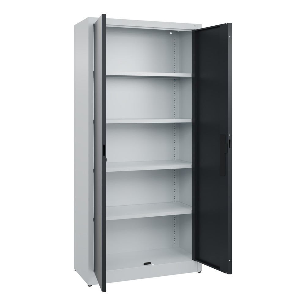 Productafbeelding nr. 4: Draaideurkast C+P, 5 OH, hxbxd 1950 x 930 x 400 mm, lichtgrijs, zwartgrijs