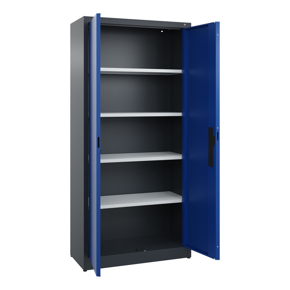 Productafbeelding nr. 4: Draaideurkast C+P, 5 OH, hxbxd 1950 x 930 x 400 mm, antracietgrijs, gentiaanblauw