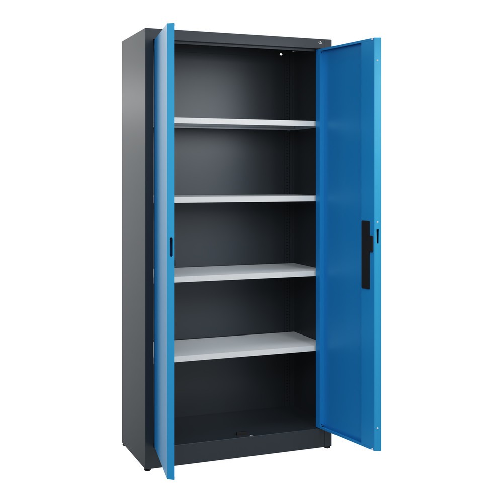 Productafbeelding nr. 4: Draaideurkast C+P, 5 OH, hxbxd 1950 x 930 x 400 mm, antracietgrijs, lichtblauw